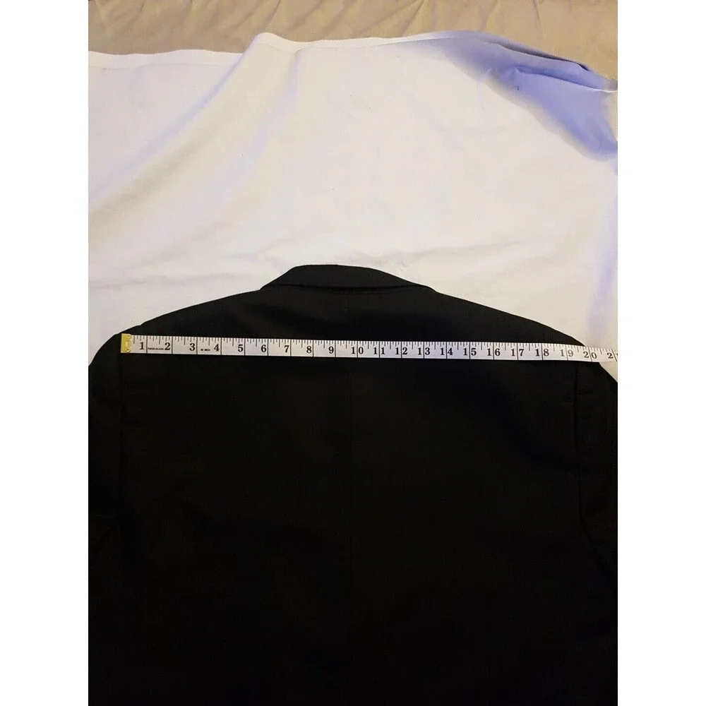 Tommy Hilfiger Mens Blazer Size R 46 Sport Jacket Two Button Black Suit Wedding